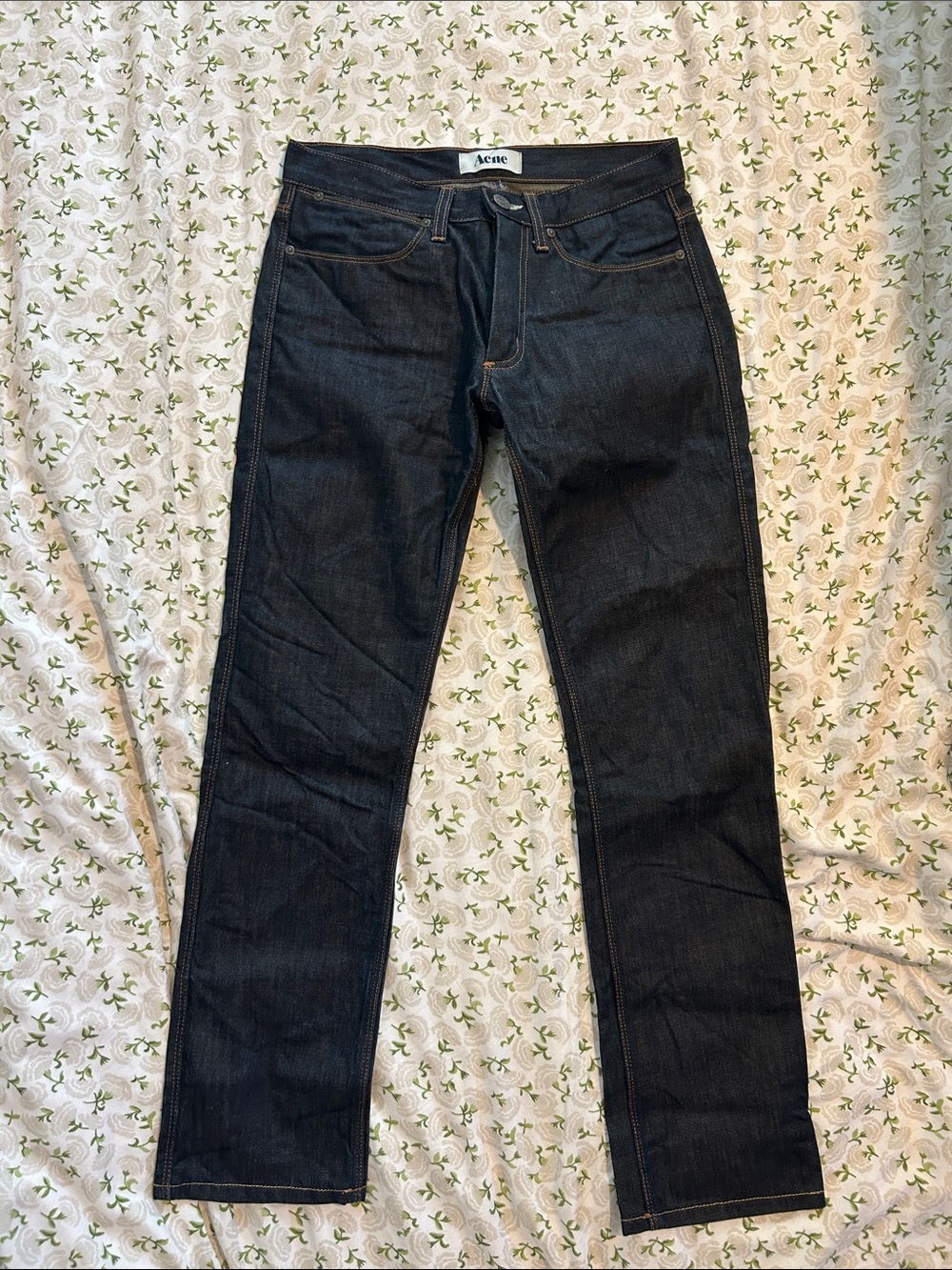Acne Straight-Leg Jeans in Dark Indigo